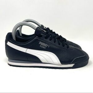 Puma Roma Leather‎ Sneaker Black White Youth 5